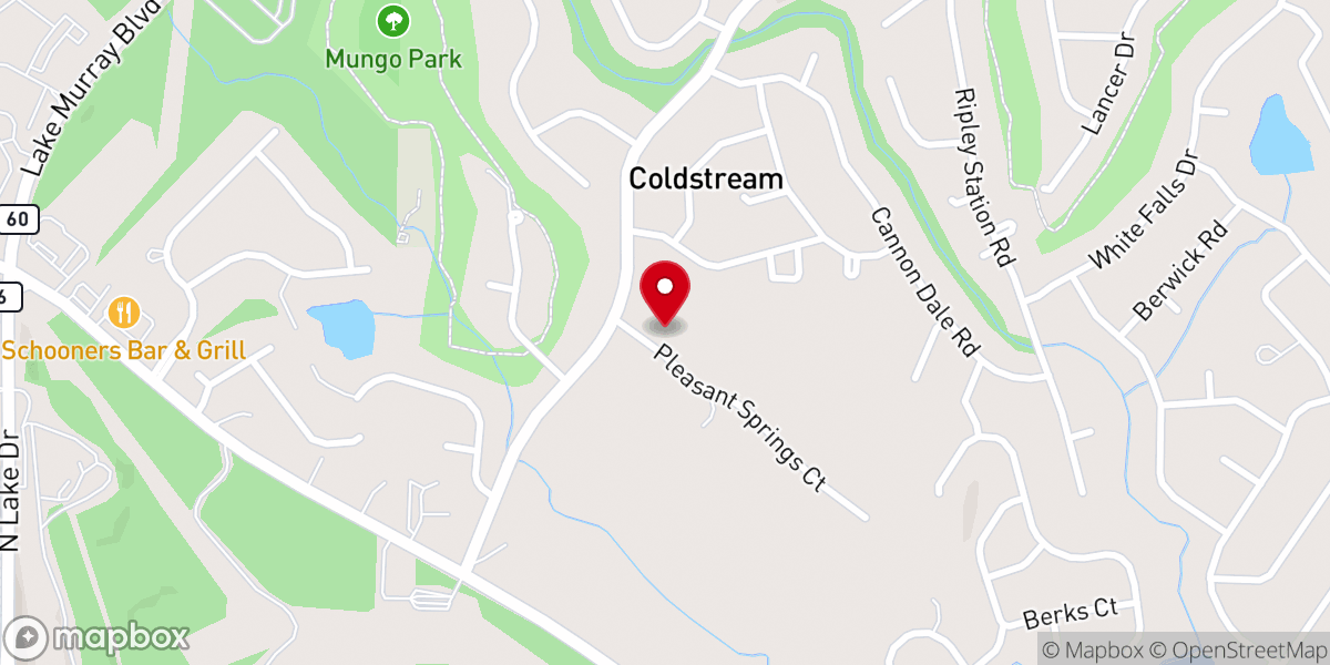 Map showing location of Pleasant Spring AME Church