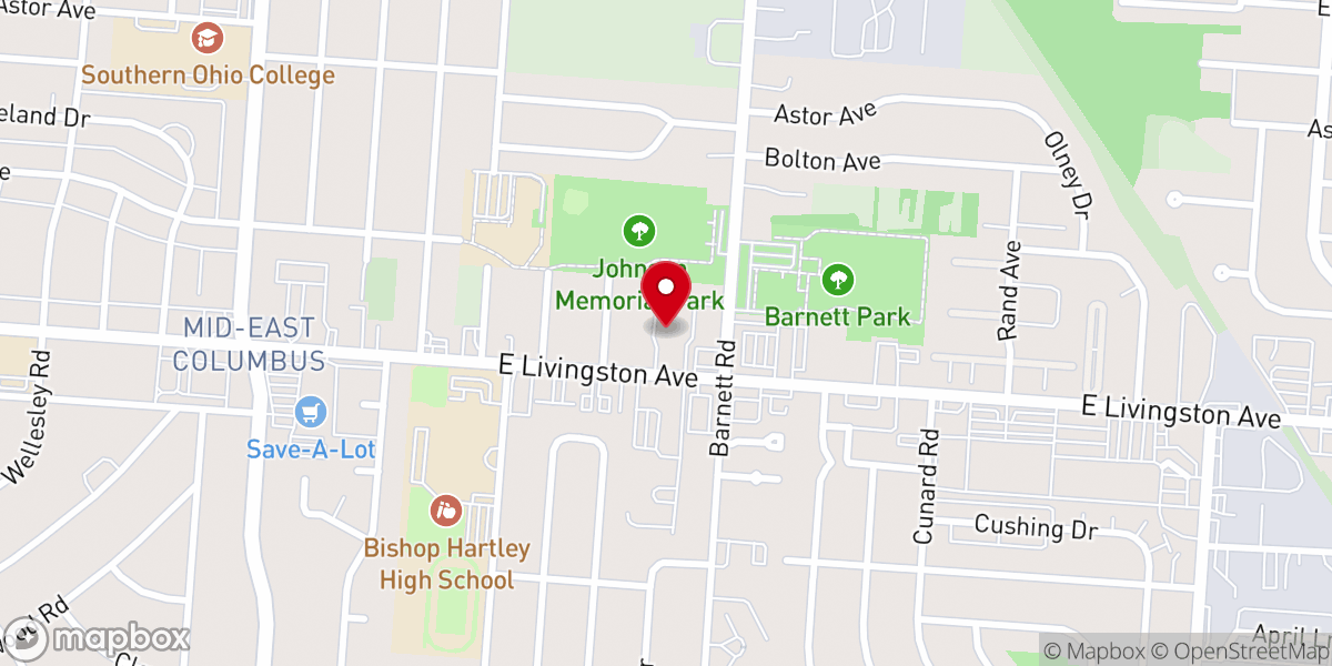 Map showing location of Christ Memorial Baptist Church