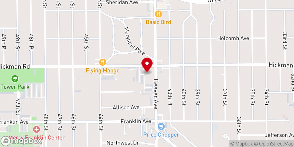 Map showing location of Agape Church