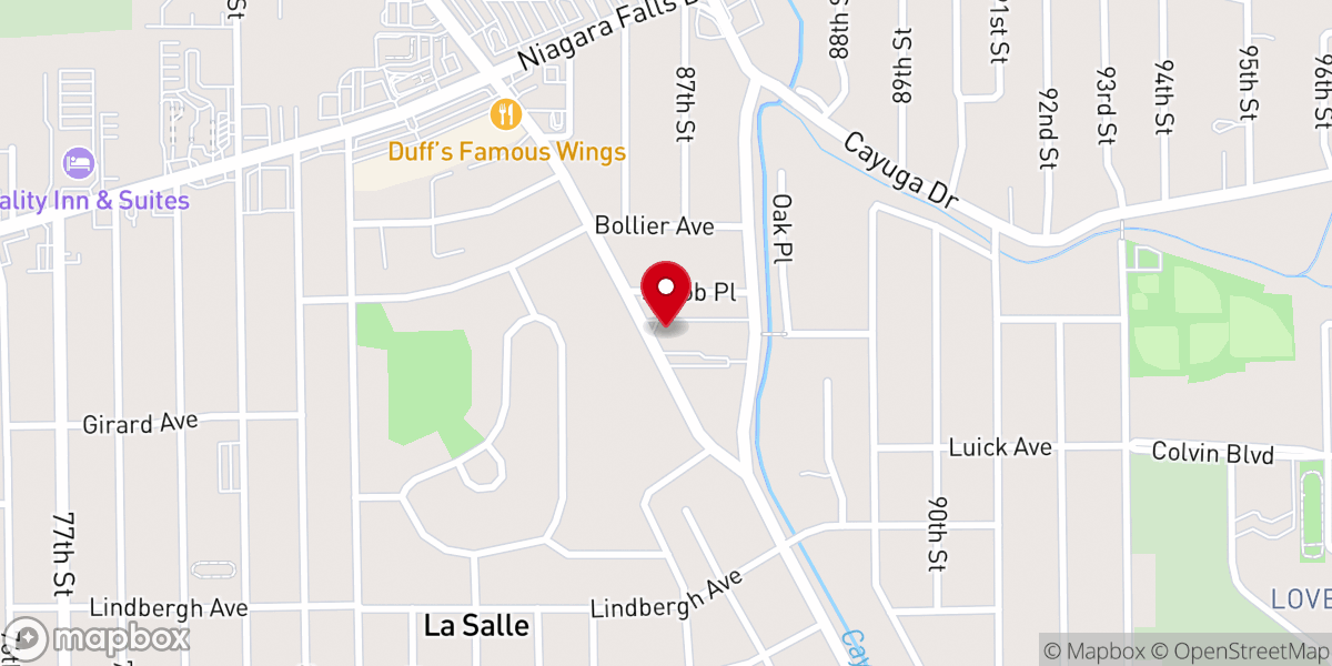 Map showing location of St. Vincent de Paul Parish at Prince of Peace Church
