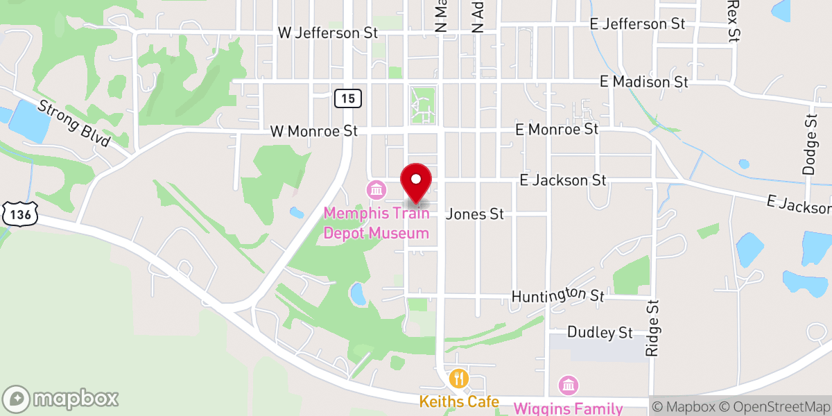 Map showing location of First Christian Church