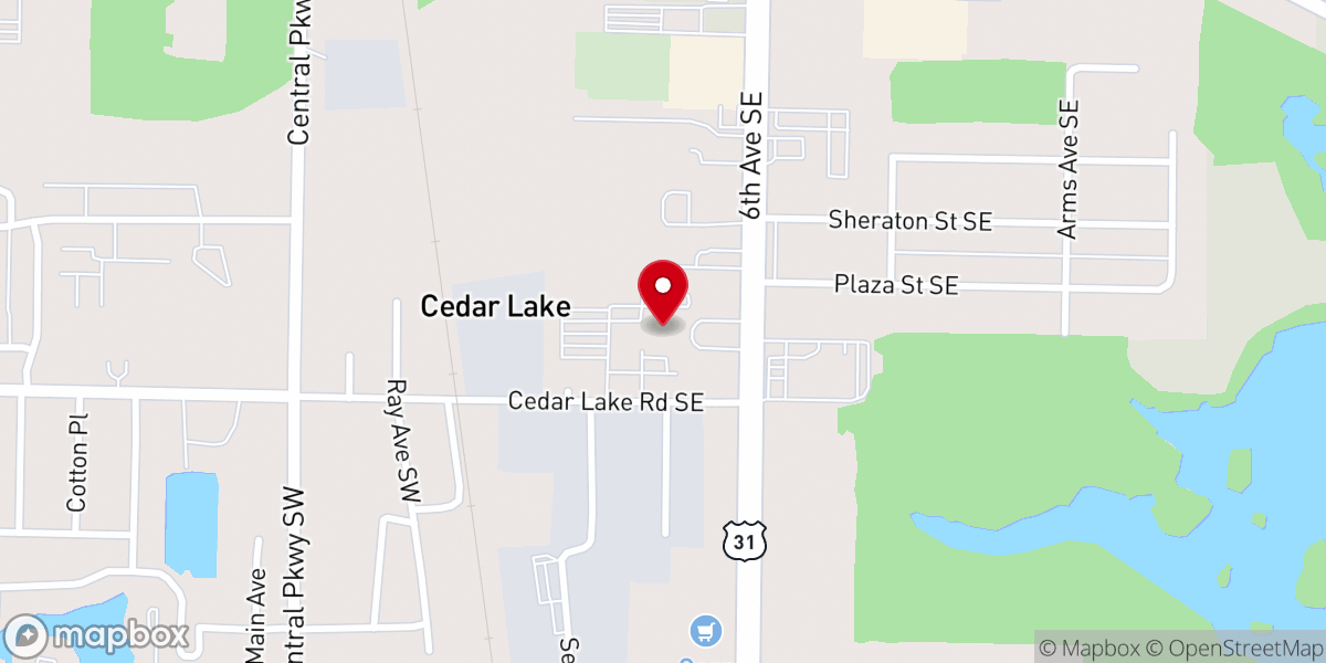 Map showing location of Central Baptist Church