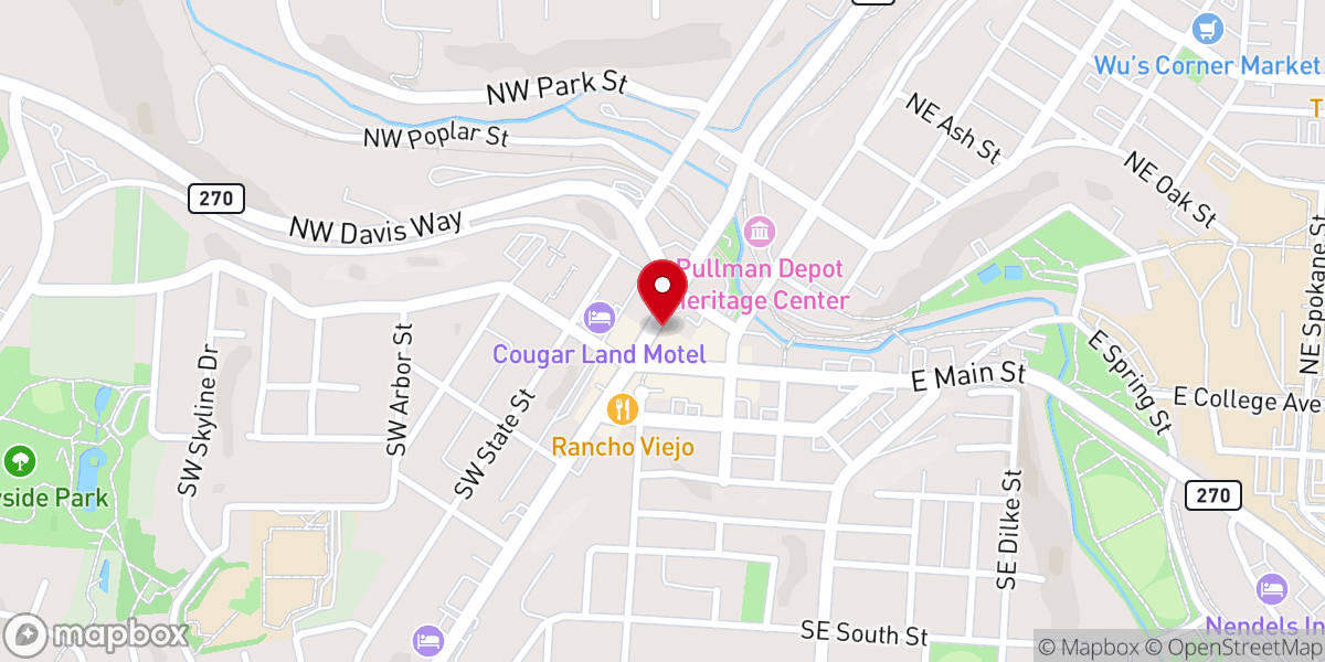 Map showing location of RTOP (Regional Theatre of the Palouse)