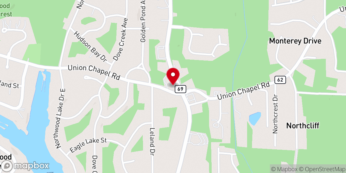 Map showing location of Union Chapel United Methodist Church