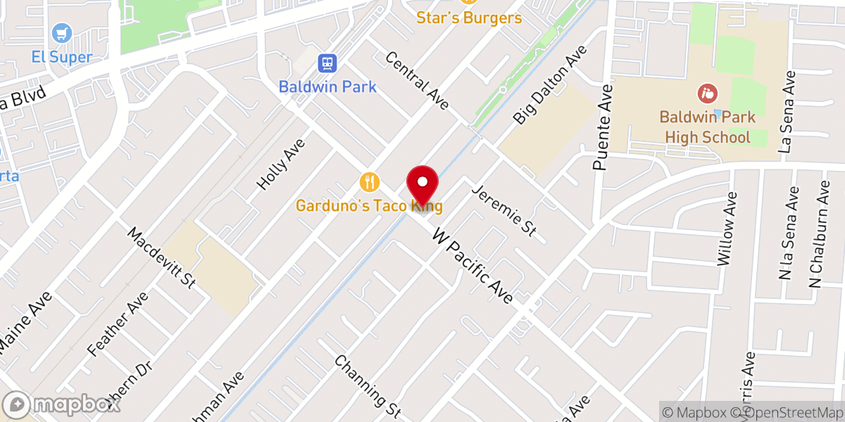 Map showing location of Community Baptist Church of West Covina
