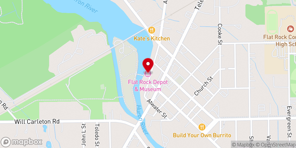 Map showing location of Flat Rock Riverfest