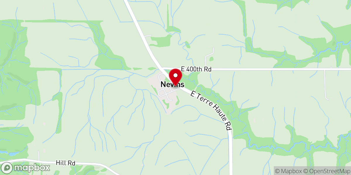 Map showing location of Nevins Christian Church