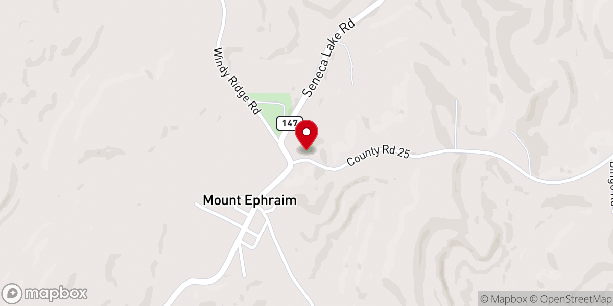 Map showing location of Mount Ephriam Methodist Church