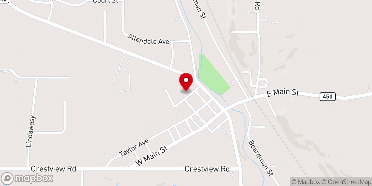 Map showing location of Zion Evangelical Lutheran Church