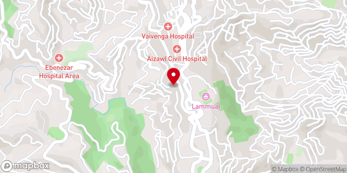 Map showing location of Tuikual Presbyterian Church