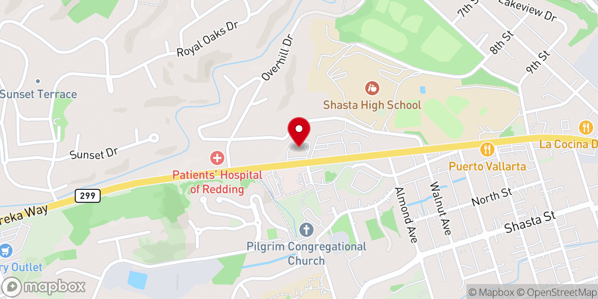 Map showing location of Redding Seventh-day Adventist Church
