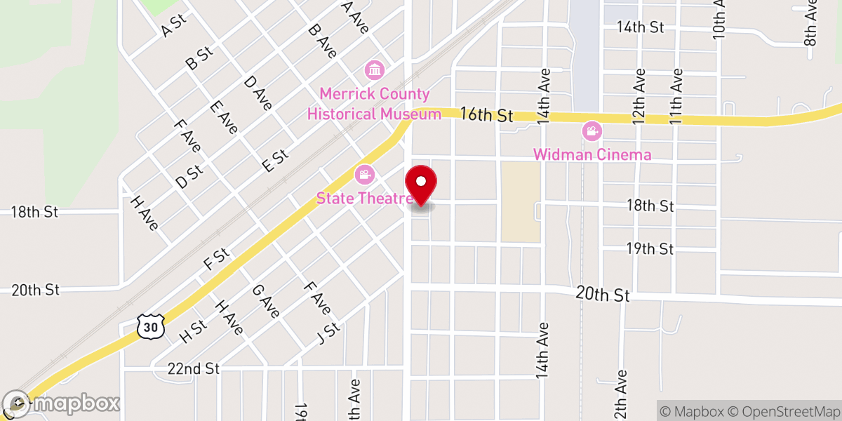Map showing location of United Presbyterian Church