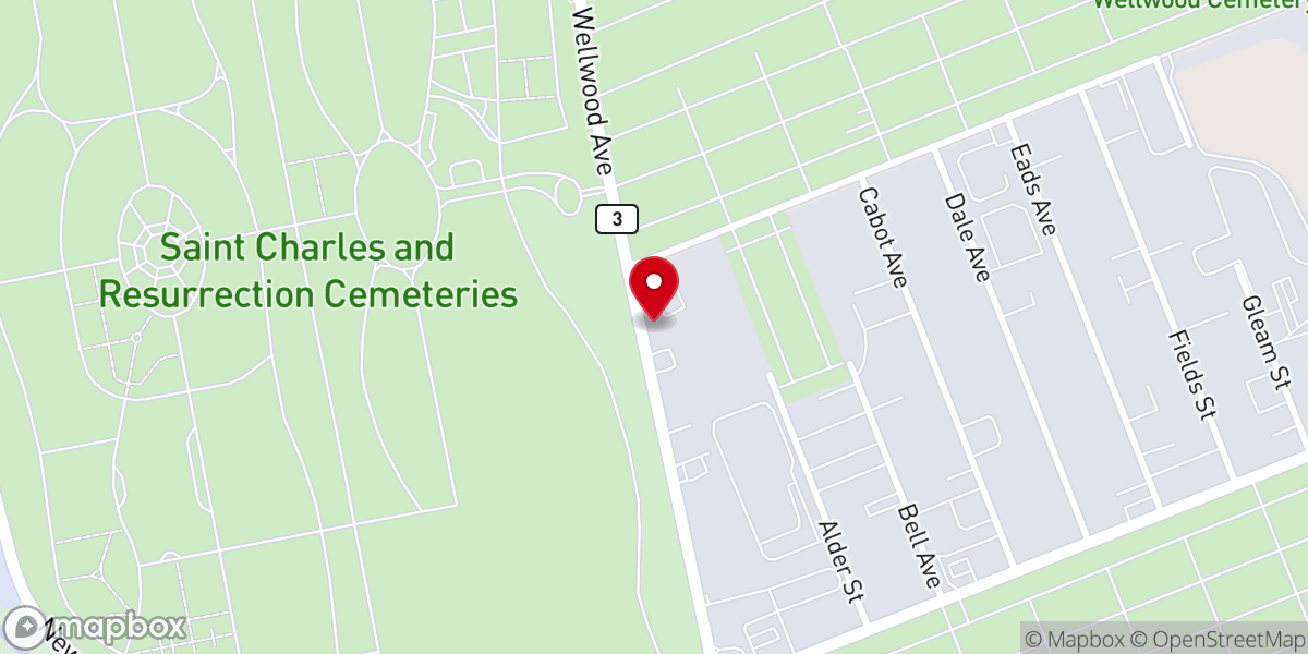 Map showing location of St Charles Monuments