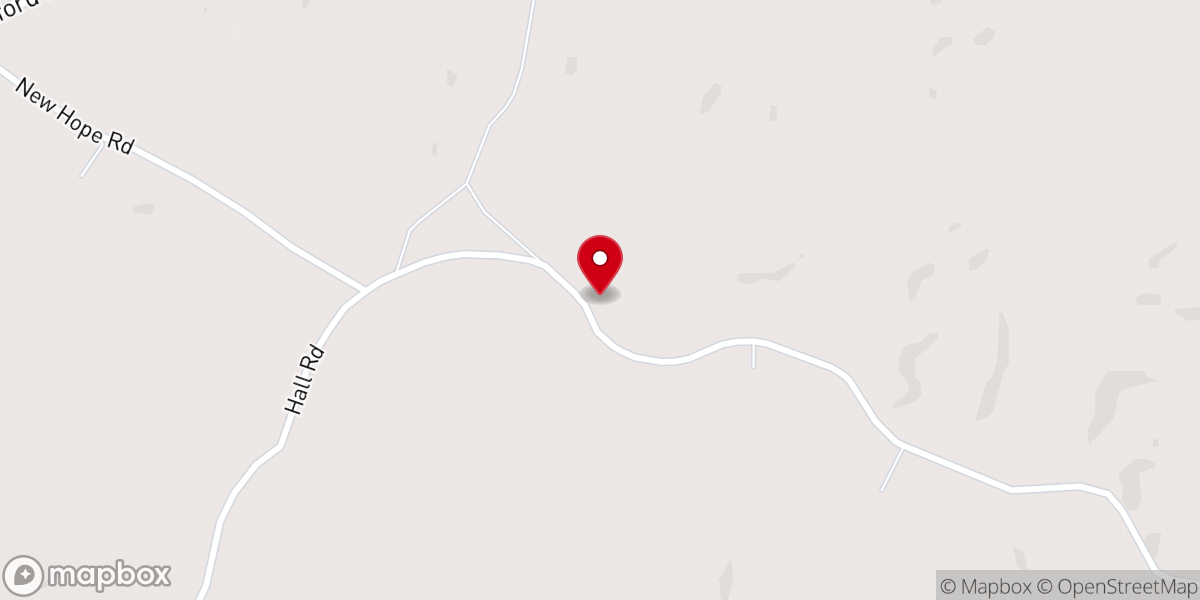 Map showing location of New Hope Baptist Church