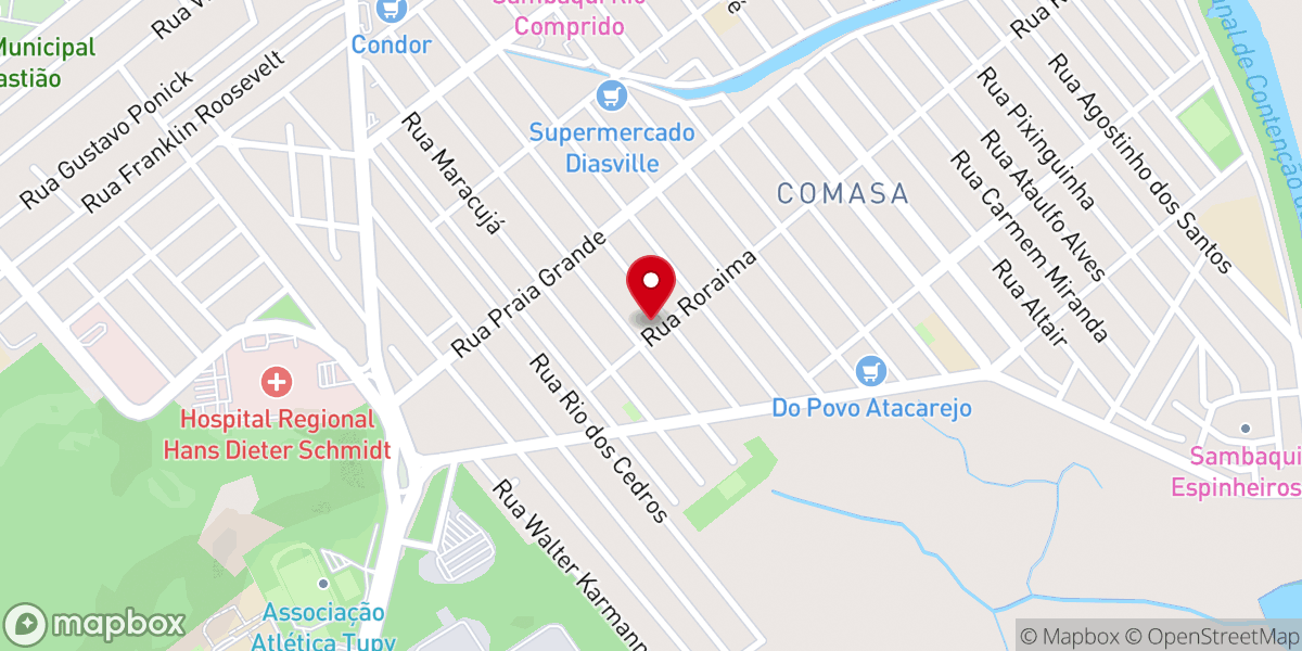 Map showing location of Comunidade Nossa Senhora de Lourdes