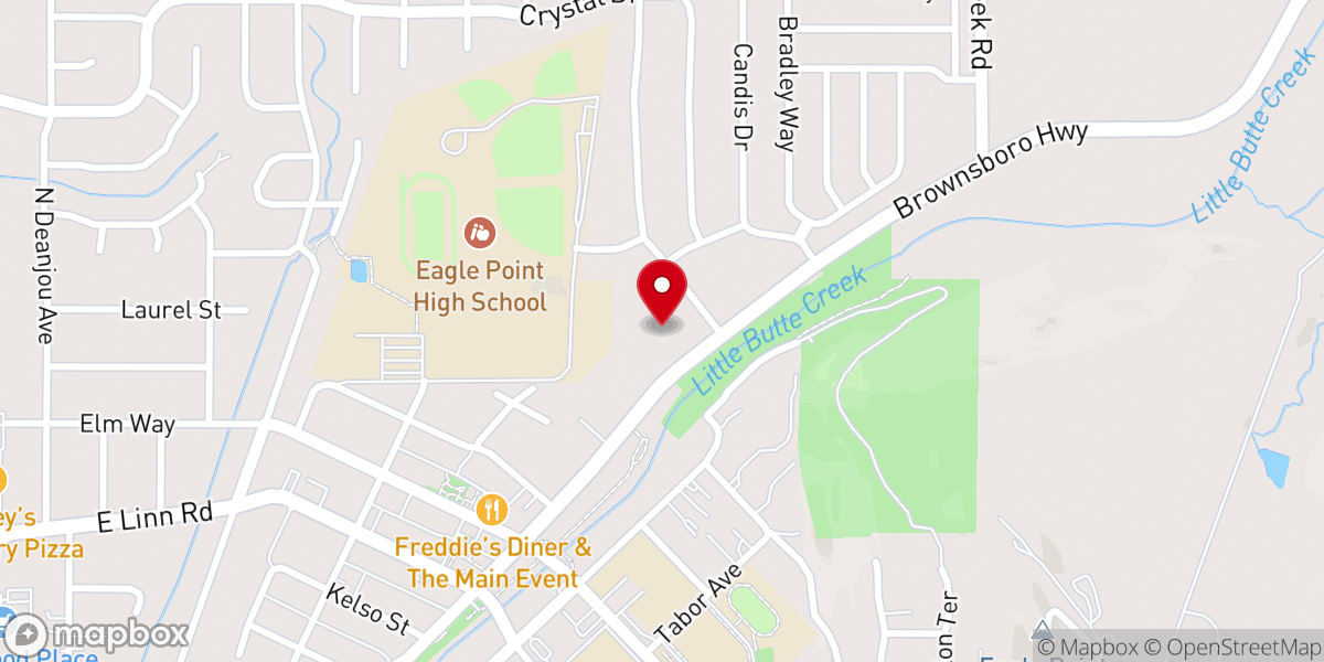 Map showing location of Butte Creek Baptist Church