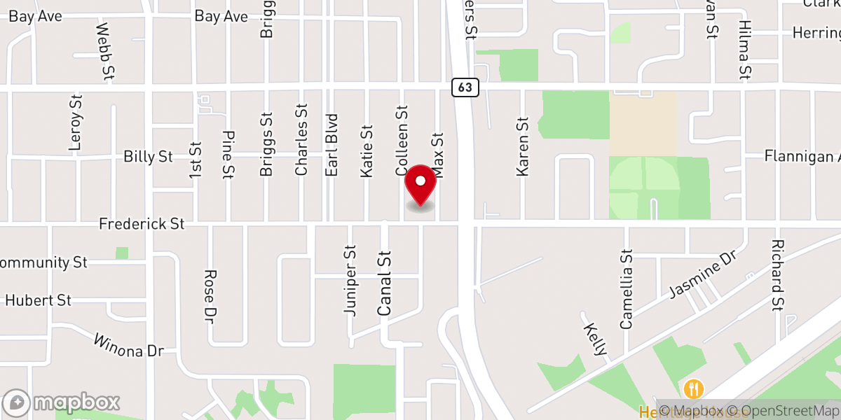 Map showing location of Olivet Missionary Baptist Church
