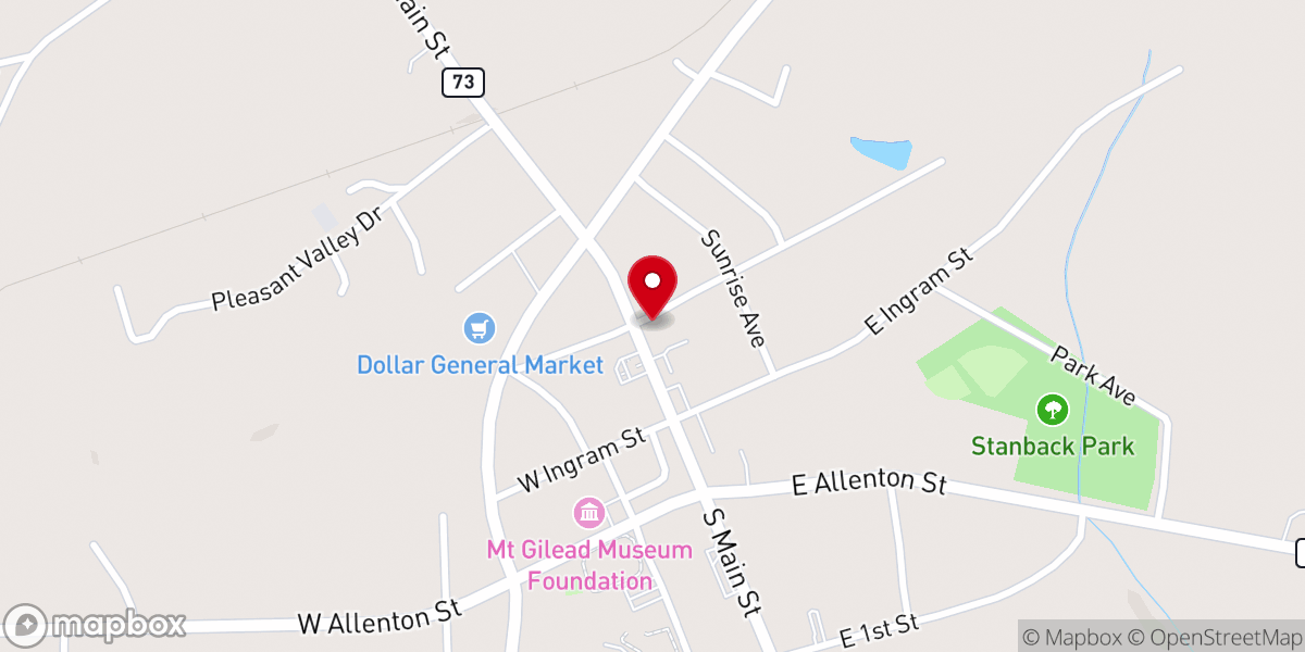 Map showing location of First Presbyterian Church