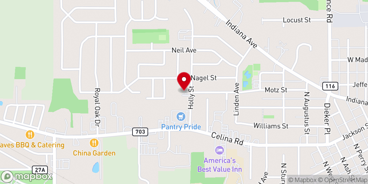 Map showing location of Hillsdale United Brethern Church