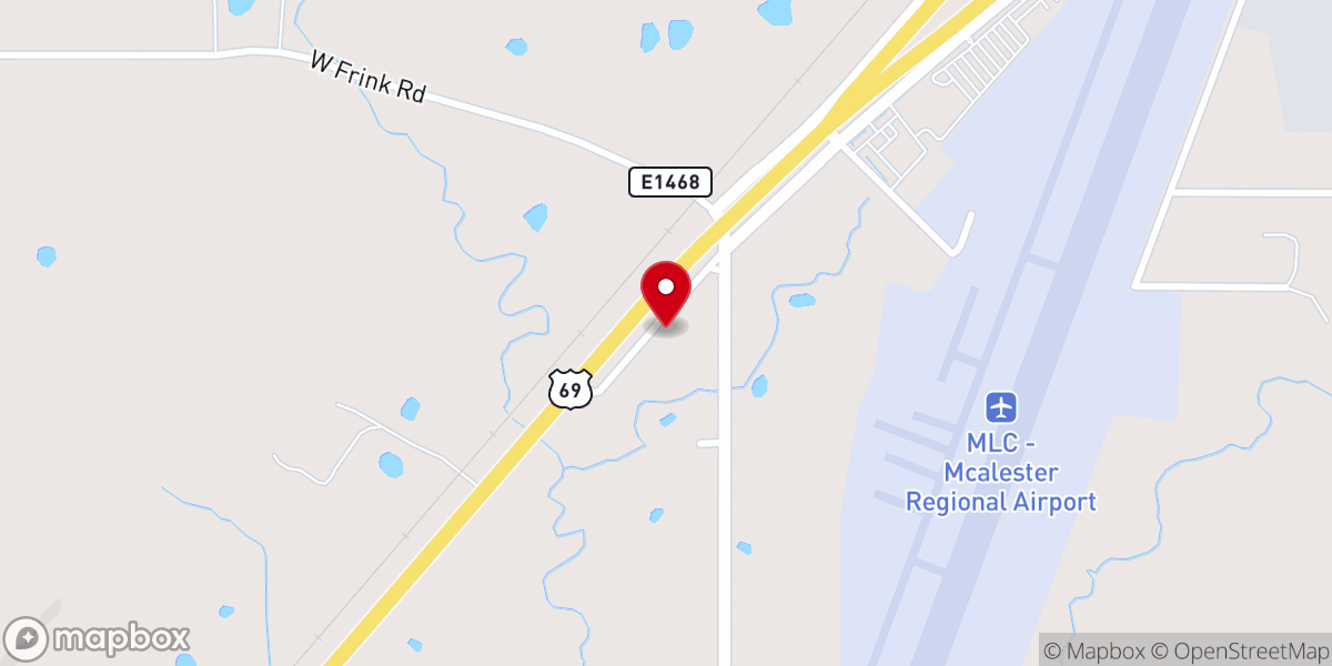 Map showing location of Frink Baptist Church