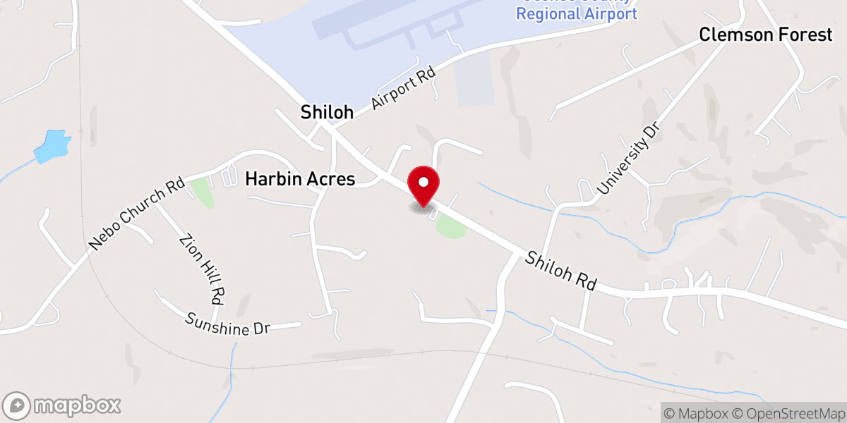Map showing location of Shiloh Baptist Church