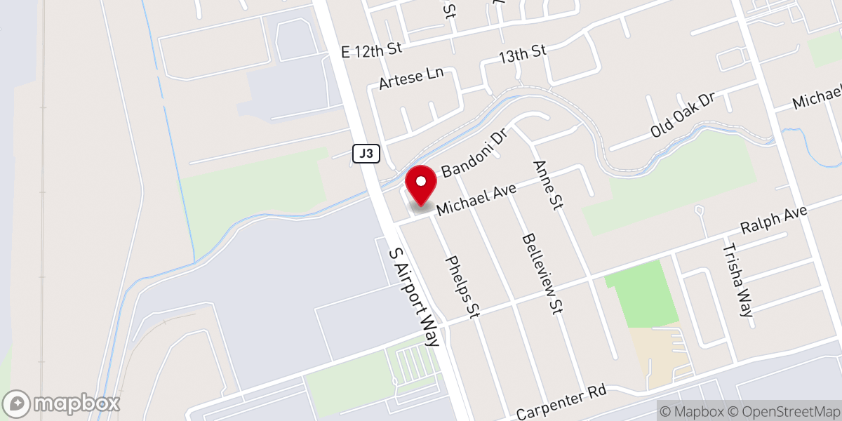 Map showing location of New Bethel Missionary Baptist