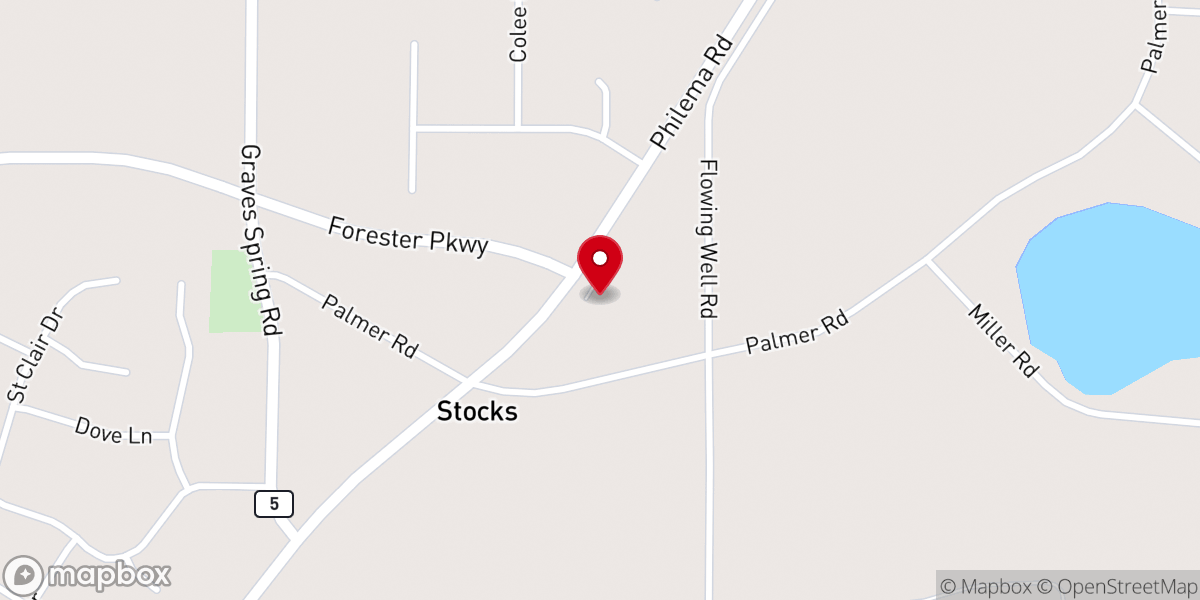 Map showing location of Lee County Church of Christ