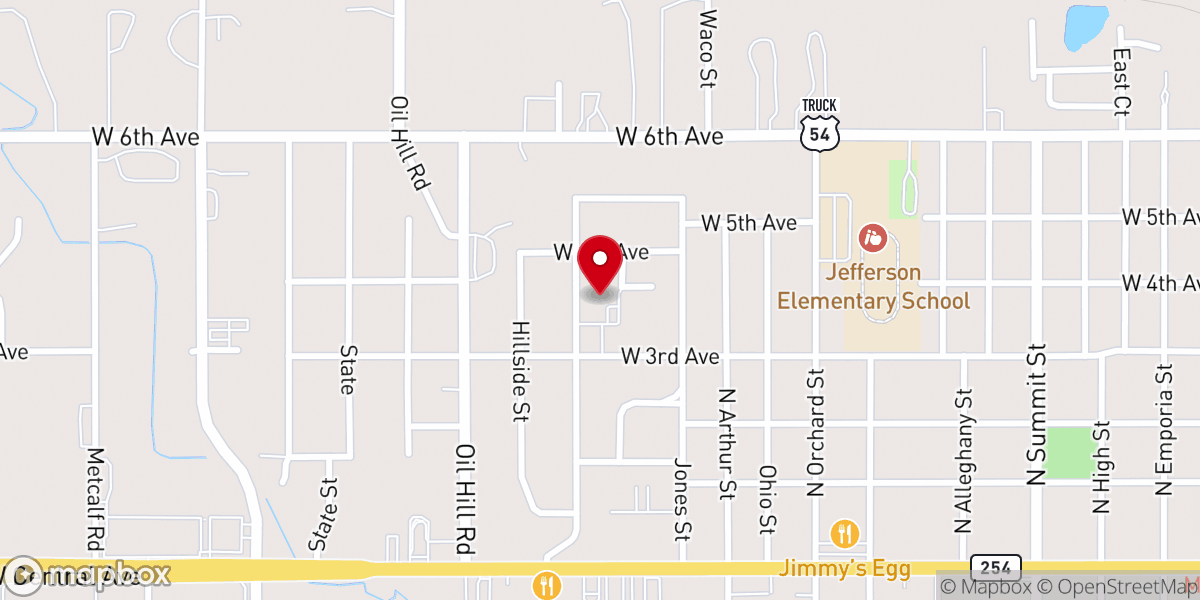 Map showing location of Trinity United Methodist Church