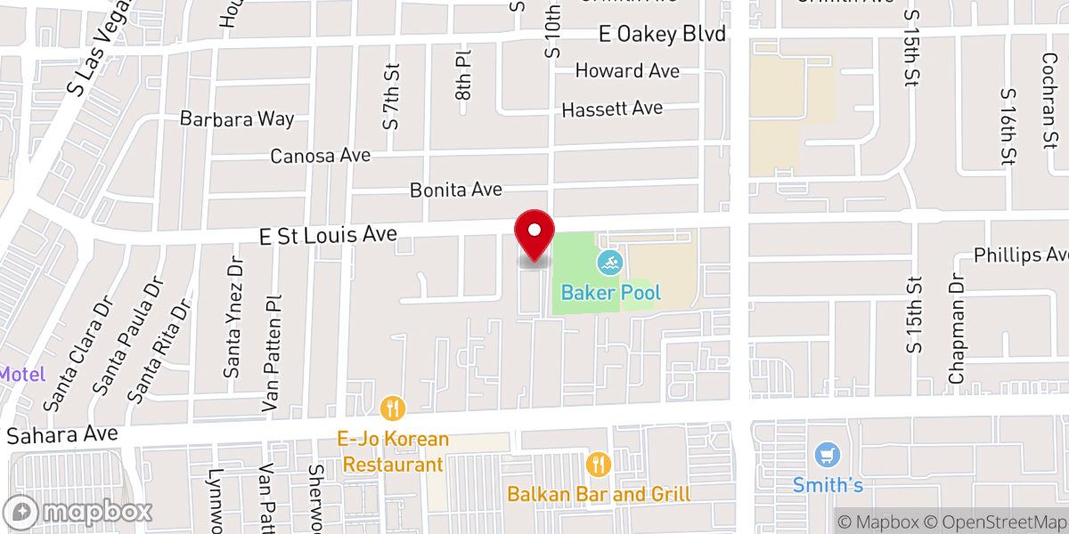 Map showing location of Trinity Life Center Assemblies of God