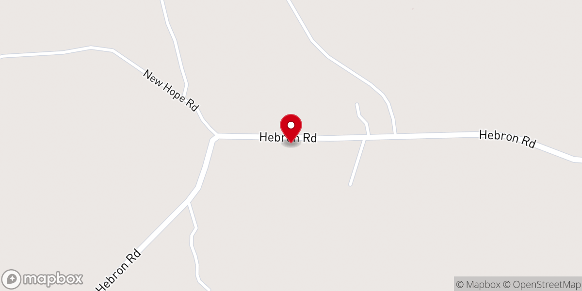 Map showing location of Beulah Baptist Church