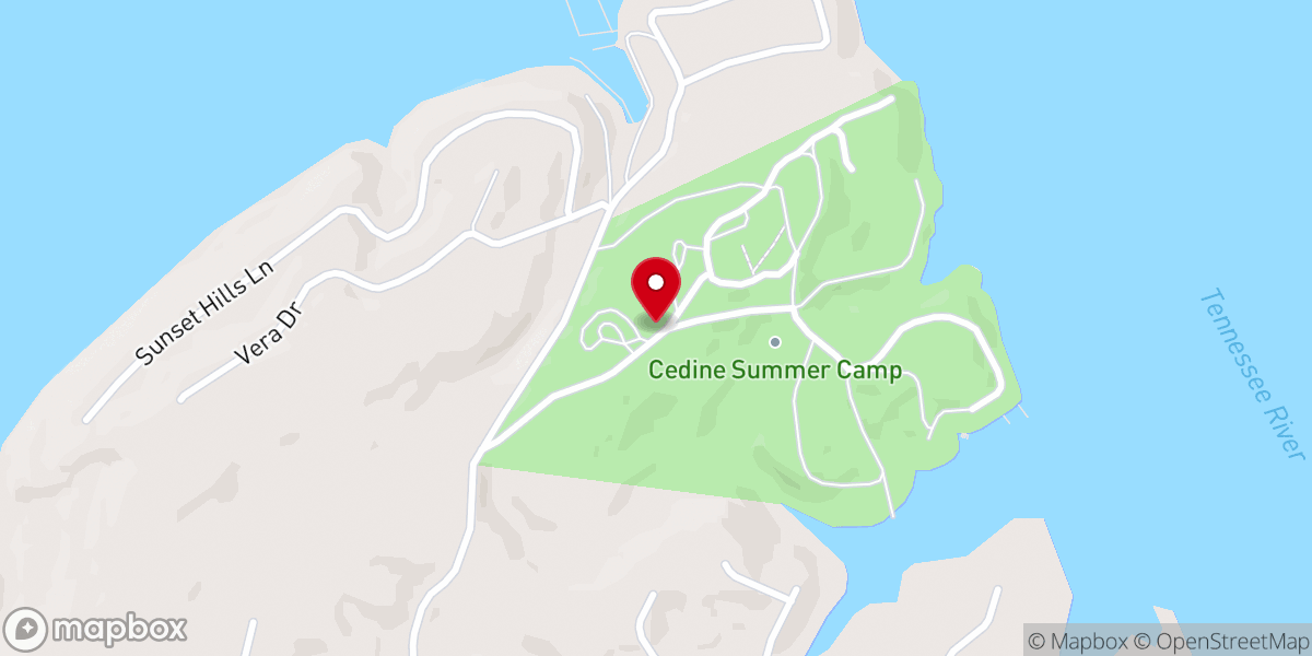 Map showing location of Cedine Ministries-Bible Camp