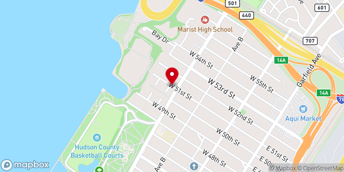 Map showing location of Iglesia Del Reino Bayonne