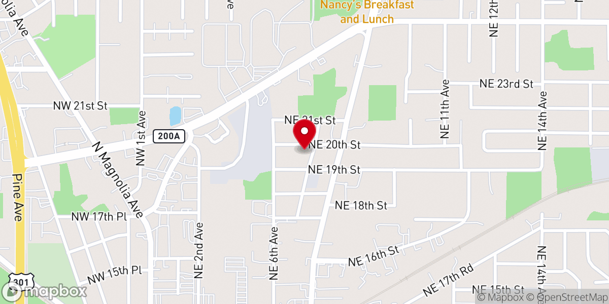 Map showing location of Heritage Baptist Church