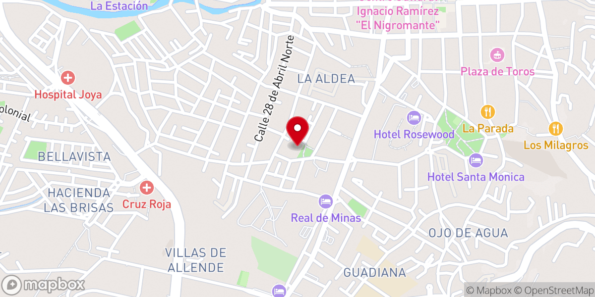 Map showing location of Parroquia de San Antonio de Padua SMA