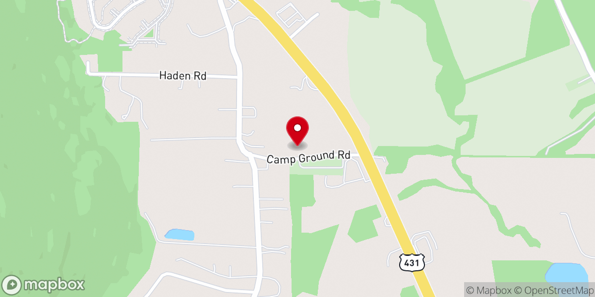 Map showing location of Big Cove Presbyterian Church