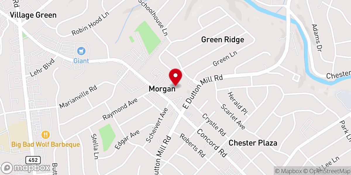 Map showing location of New Liberty Baptist Church