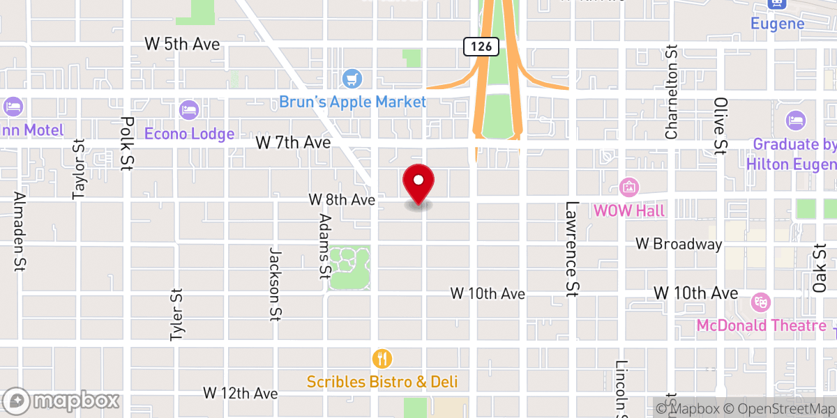 Map showing location of City First Church Downtown