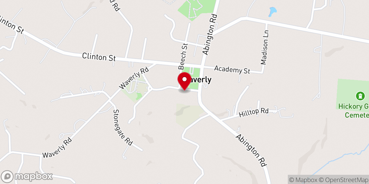 Map showing location of Waverly United Methodist Church