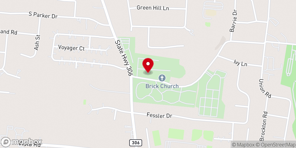 Map showing location of Brick Church School