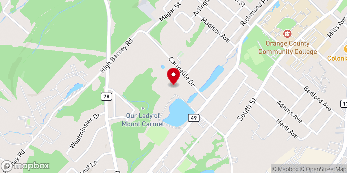 Map showing location of National Shrine of Our Lady of Mount Carmel