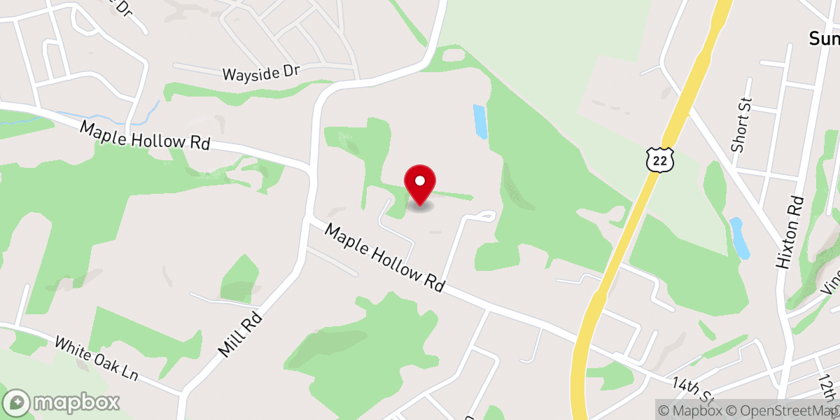Map showing location of New Hope Baptist Church