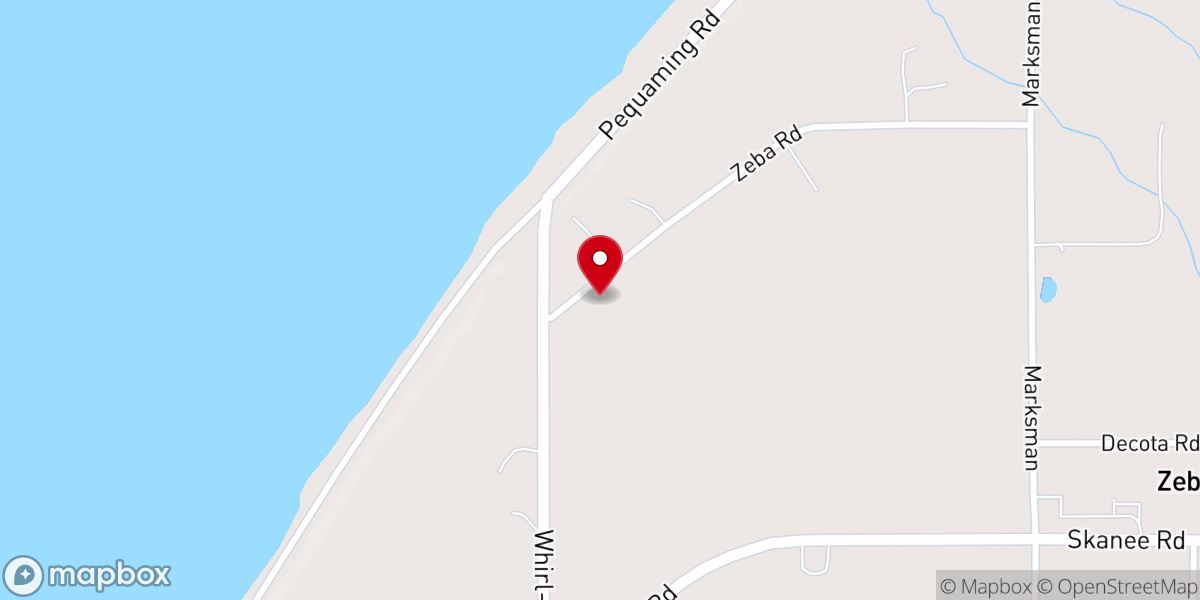 Map showing location of Zeba Indian United Methodist Church Historical Marker