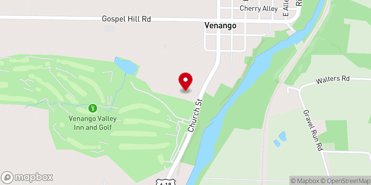 Map showing location of Venango Valley Inn & Golf
