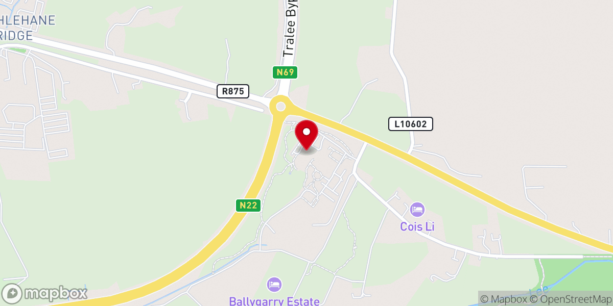 Map showing location of Ballygarry Estate Hotel and Spa