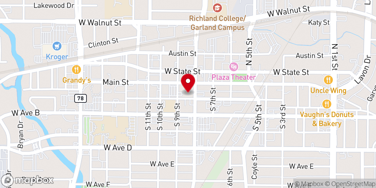 Map showing location of First Christian Church
