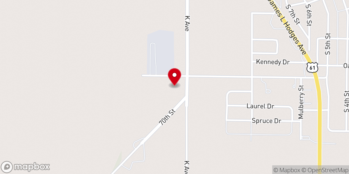 Map showing location of Solid Rock Baptist Church