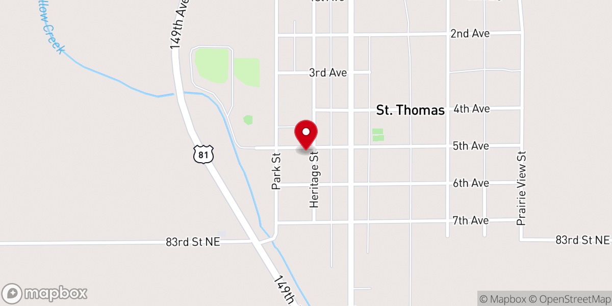 Map showing location of St. Thomas United Methodist Church