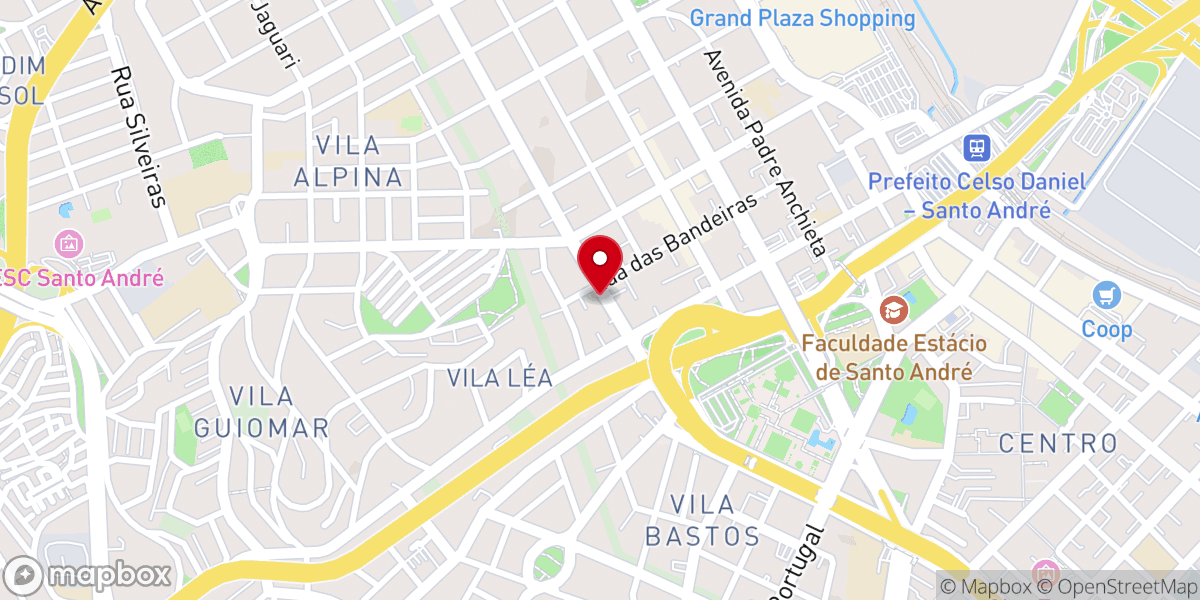 Map showing location of IMESA - Igreja Metodista Central em Santo André