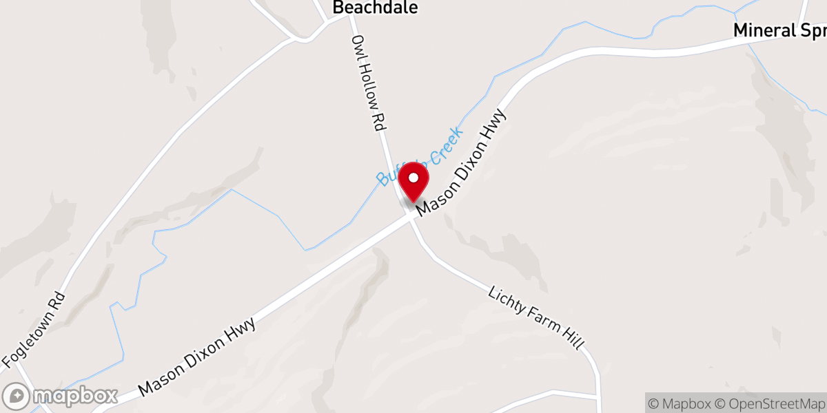 Map showing location of Mountain Valley Bible Church
