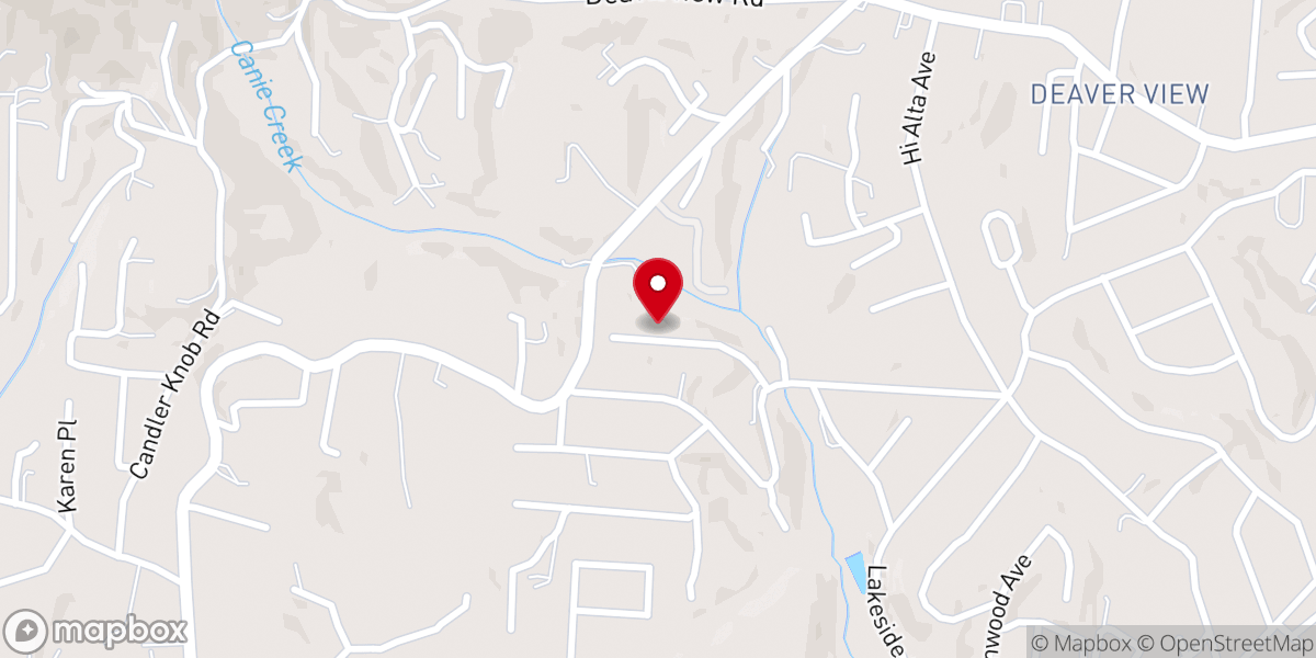 Map showing location of Woodland Terrace Missionary Baptist Church